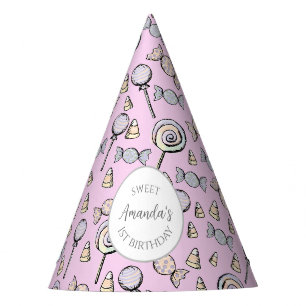 Süße kleine rosa Candy Party Hut Partyhütchen