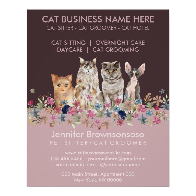 Süße kleine rosa Katzen Poster (Vorderseite)