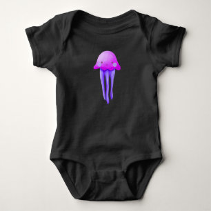 Süße kleine rosa violette Qualle Baby Strampler