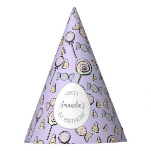 Süße kleine Sache Lila Bonbon Partyhütchen