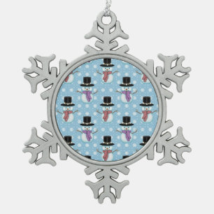 Süße kleine Schneemann-Muster Schneeflocken Zinn-Ornament