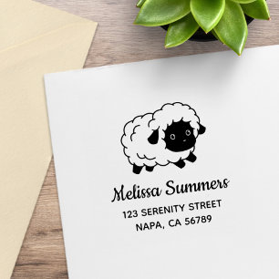 Süße kleine schwarznasige Schafe Adresse Gummistempel