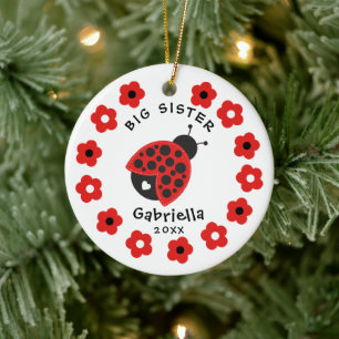 Süße kleine Schwester Marienkäfer-Ornament Keramik Ornament