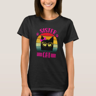 Süße kleine Schwesterkatze mit Leopardenbrille Ret T-Shirt