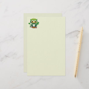 Süße kleine St. Patrick Cartoon-Eule Briefpapier