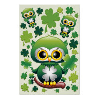 Süße kleine St. Patrick Cartoon-Eule