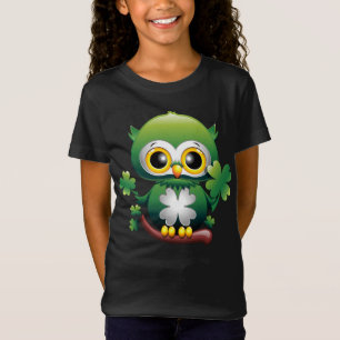 Süße kleine St. Patrick Cartoon-Eule T-Shirt