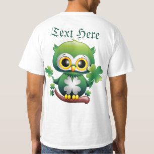 Süße kleine St. Patrick Cartoon-Eule T-Shirt
