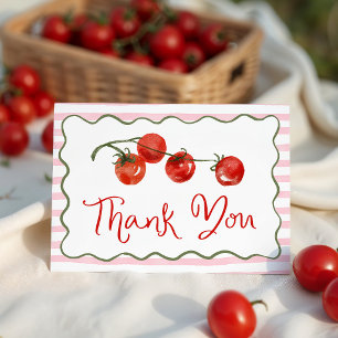 Süße kleine Tomaten-Baby-Party Dankeskarte