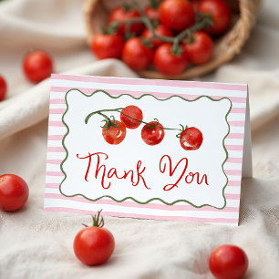 Süße kleine Tomaten-Baby-Party Dankeskarte