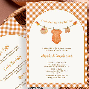 Süße Kleine Torte Gingham-Wäscheleine Baby Shower Einladung