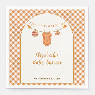 Süße Kleine Torte Gingham-Wäscheleine Baby Shower Serviette