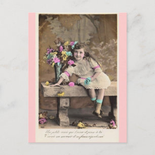 Süße kleine viktorianische französische Mädchen-Po Postkarte