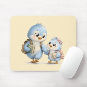 Süße kleine Vogel-Familie-Schreibtisch-Mauspad Mousepad