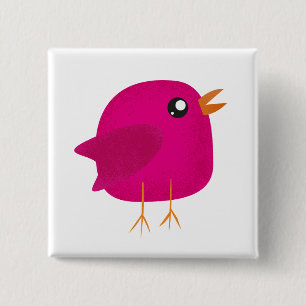 Süße kleine Vogelmädchen Button