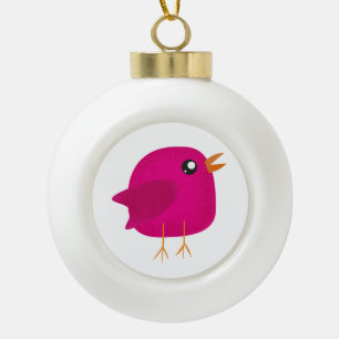 Süße kleine Vogelmädchen   Keramik Kugel-Ornament