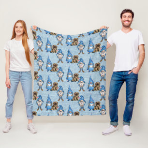 Süße kleine Wasserfarben-Gnome  Fleecedecke