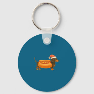 Süße kleine Weihnachten lustiger Hot Dog Dachshund Schlüsselanhänger