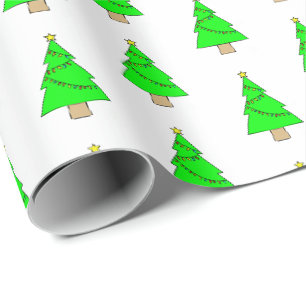 Süße kleine Weihnachtsbäume Geschenkpapier