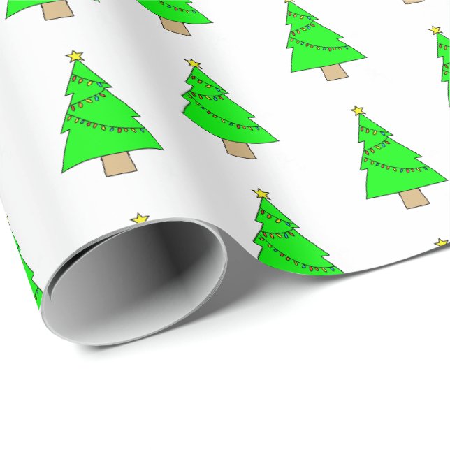 Süße kleine Weihnachtsbäume Geschenkpapier (Rolleneckpunkt)