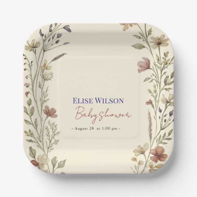 Süße kleine Wildblume ist auf dem Weg Pappteller (Vorderseite)