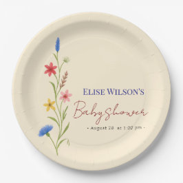 Süße kleine Wildblume ist auf dem Weg Pappteller