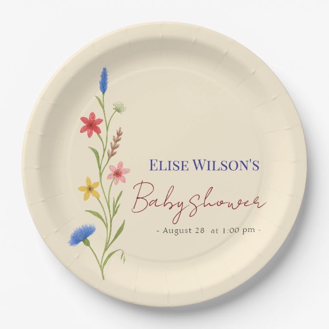 Süße kleine Wildblume ist auf dem Weg Pappteller (Vorderseite)