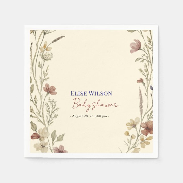 Süße kleine Wildblume ist auf dem Weg Serviette (Vorderseite)