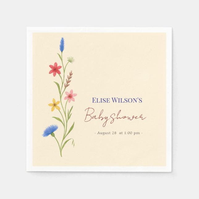Süße kleine Wildblume ist auf dem Weg Serviette (Vorderseite)