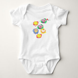 Süße kleine Zwitscherer Cartoon-Küken Baby-Body Baby Strampler