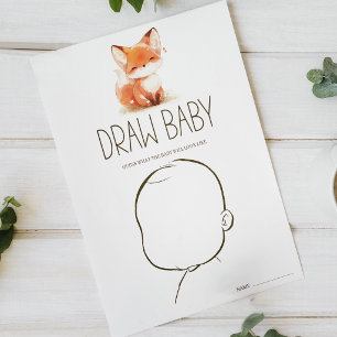 Süße Kleiner Fuchs Zeichne Baby Baby Shower Spiel Poster