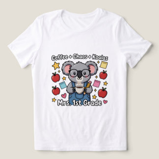 Süße Koala-Kaffechaos 1. Klasse Lehrer Personal Tri-Blend Shirt