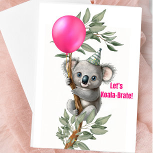 Süße Koala-Party-Leerkarte – „Lasst uns Koalabrier Karte