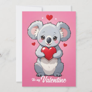 Süße Koala rosa Liebe Valentinstag Feiertagskarte