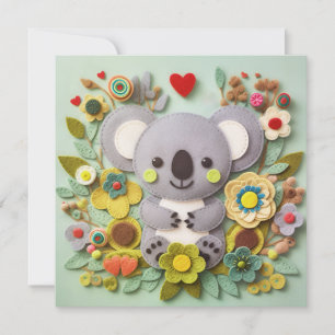 Süße Koala Valentinstags-Nachricht Feiertagskarte