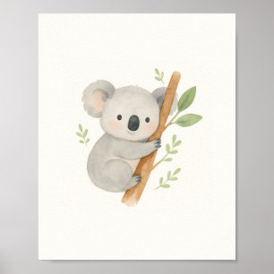 Süße Koala-Wandkunst – Aquarell-Babykoala Poster
