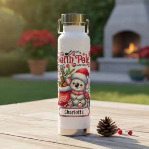 Süße Koala-Weihnachten Personalisierter Name Trinkflasche