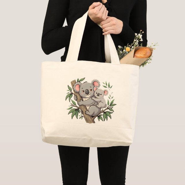 Süße Koalas Mutter und Baby Jumbo Stoffbeutel (Vorderseite (Produkt))