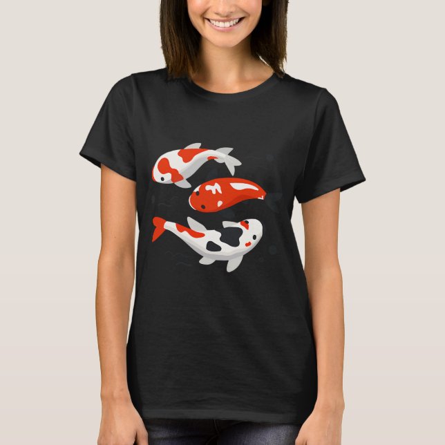 Süße Koi-Fisch-Kunst T-Shirt (Vorderseite)