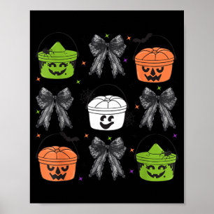 Süße Kokette Bogen-Kürbis Boo Gruseliger Halloween Poster