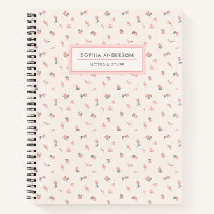 Süße Kokette Floral Personalisiert  Notizbuch