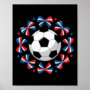 Süße Kokette Fußball-Schleifen Spieltags-Mama-Mom- Poster