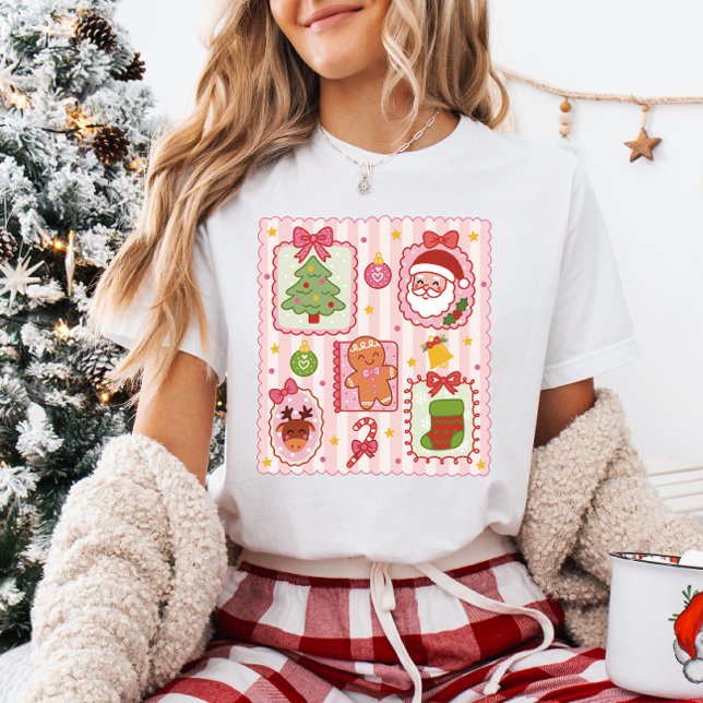 Süße Kokette Mädchenrahmen Weihnachten Tri-Blend Shirt (Von Creator hochgeladen)