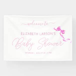 Süße Kokette Rosa Fliege Elegante Babyparty Banner
