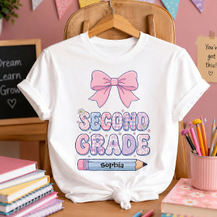 Süße Kokette Rosa Schleife Personalisierte Zweite T-Shirt