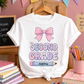 Süße Kokette Rosa Schleife Personalisierte Zweite T-Shirt
