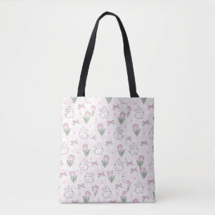 Süße Kokette Rosa Schleife/ Weiße Häschen-Tasche