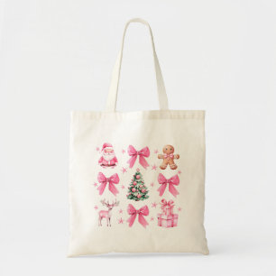 Süße Kokette Schleife Rosa Weihnachten Santa Lebku Tragetasche