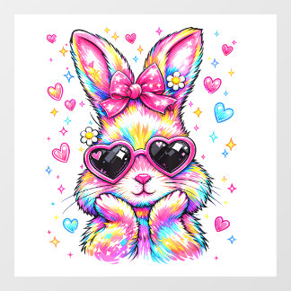Süße Kokette Tie Dye Kaninchen Osterhase Frauen Gi Fensteraufkleber
