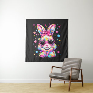 Süße Kokette Tie Dye Kaninchen Osterhase Wandteppich